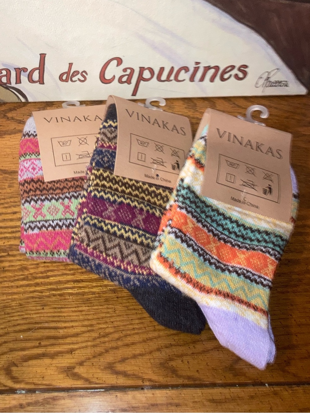 Vinakas Wool Socks Set of 3 - Multicolor NWT - Picture 2 of 3